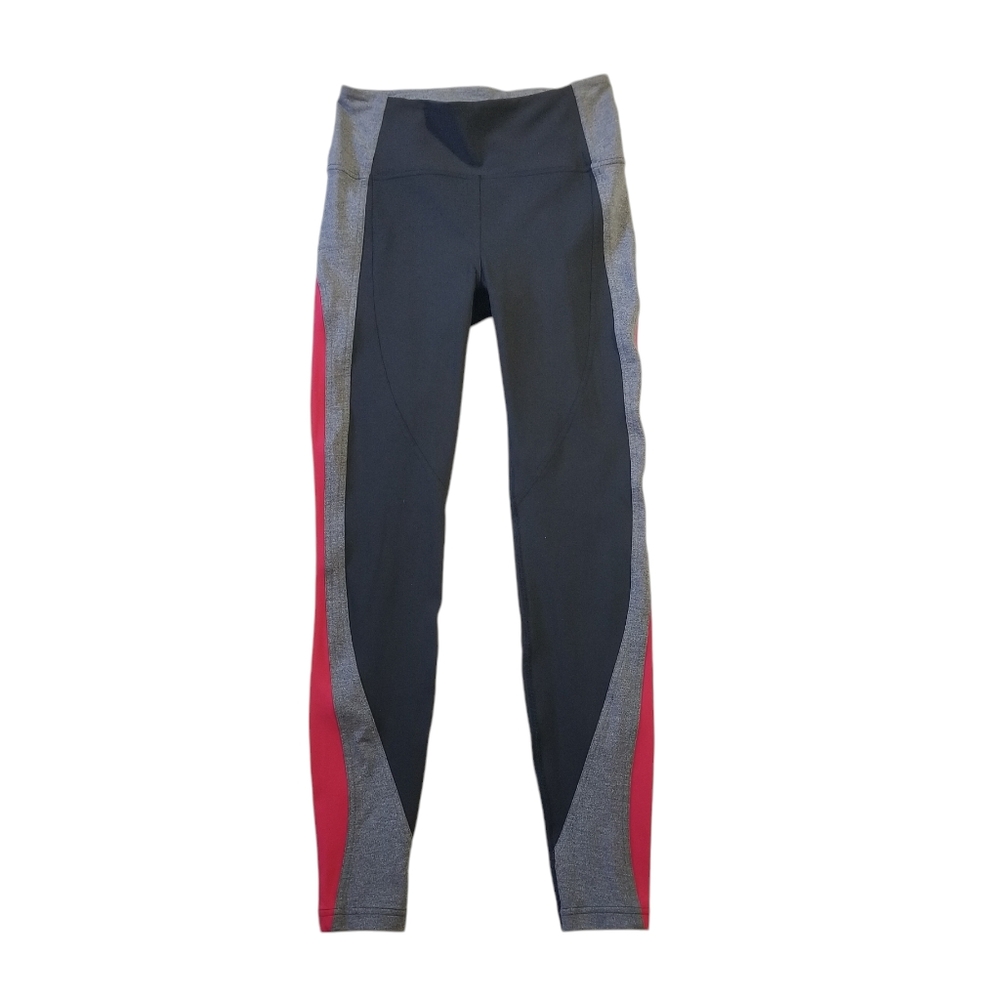 LULULEMON Get Going Train Tight 28" Size 6 Black Flamenco Red W5BCSS Training